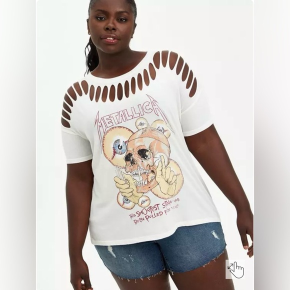 Torrid Metallica Ivory Slash Tee - Picture 1 of 7